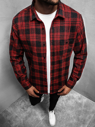 Koszula męska czerwona OZONEE MACH/G500