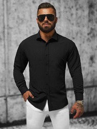 Класична сорочка чоловіча Чорна OZONEE O/3777