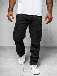 Spodnie męskie cargo wide leg czarne OZONEE O/G3179Z