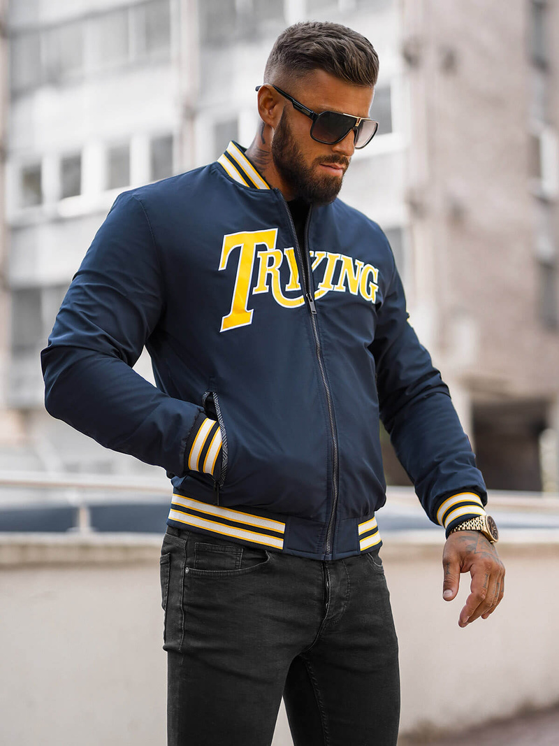 Kurtka męska bomberka granatowa OZONEE JS/84M3013/215Z