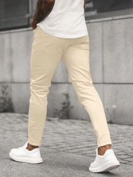 Spodnie jeansowe męskie jasno-beżowe OZONEE E/5388/04