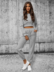 Komplet dresowy dwuczęściowy damski szary OZONEE JS/8C78/2Z