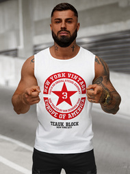 Koszulka bez rękawów męska biała OZONEE JS/8B1721/1Z