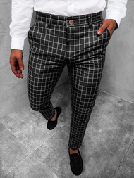 Spodnie męskie chino materiałowe czarne OZONEE DJ/5510