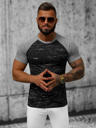 T-shirt męski czarny OZONEE JS/8T226/3