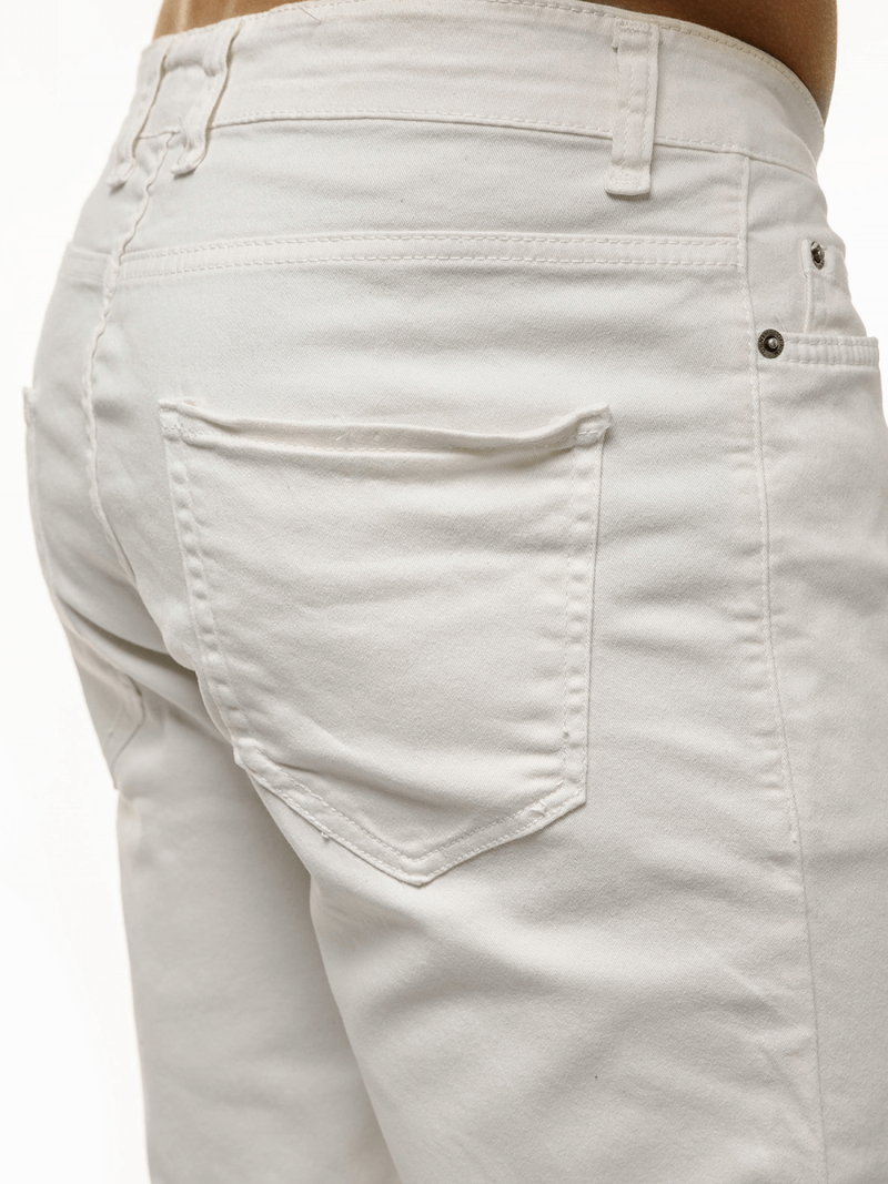 Spodnie męskie jeans jogger białe OZONEE O/4561