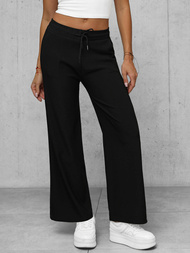 Spodnie damskie z szeroką nogawką czarne OZONEE JS/92K511/3