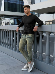 Spodnie jeansowe męskie slim fit niebieskie OZONEE O/EM8951Z