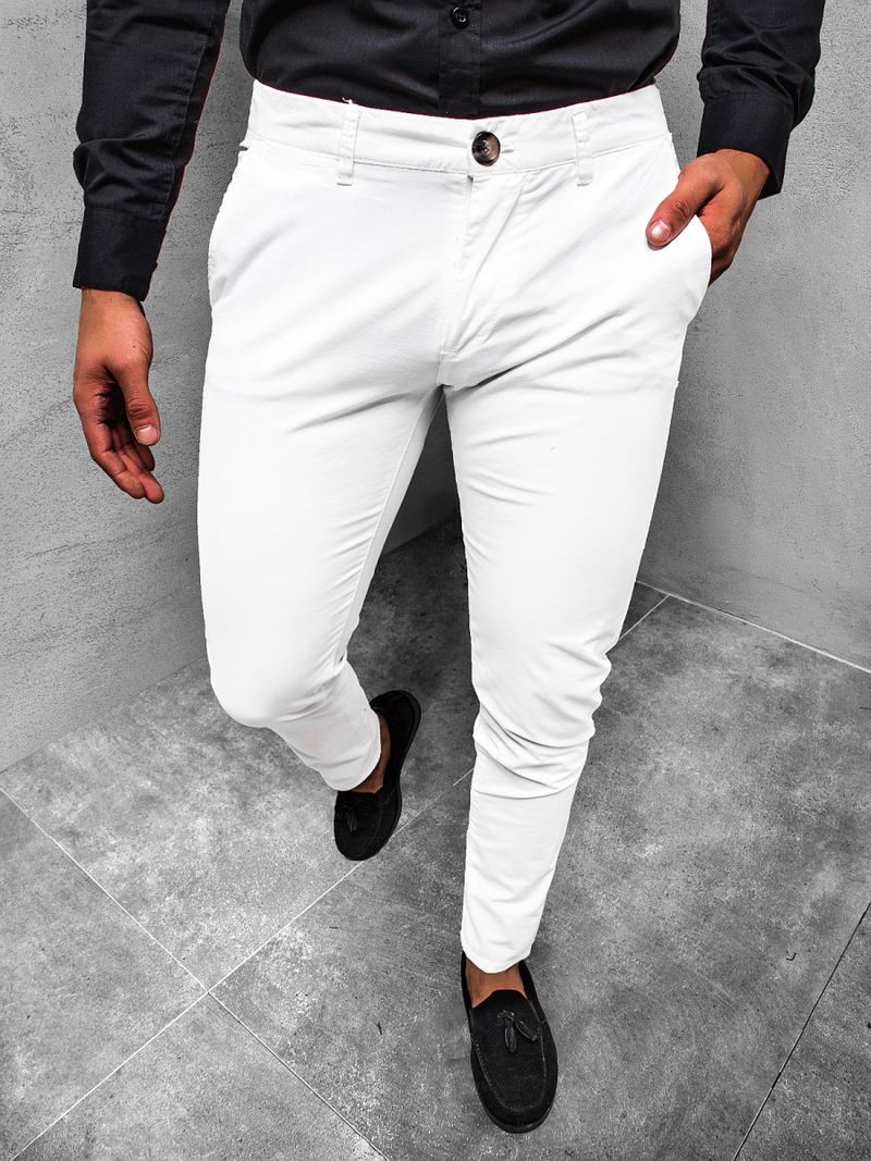 Spodnie chinosy męskie białe OZONEE JB/JP1146/2