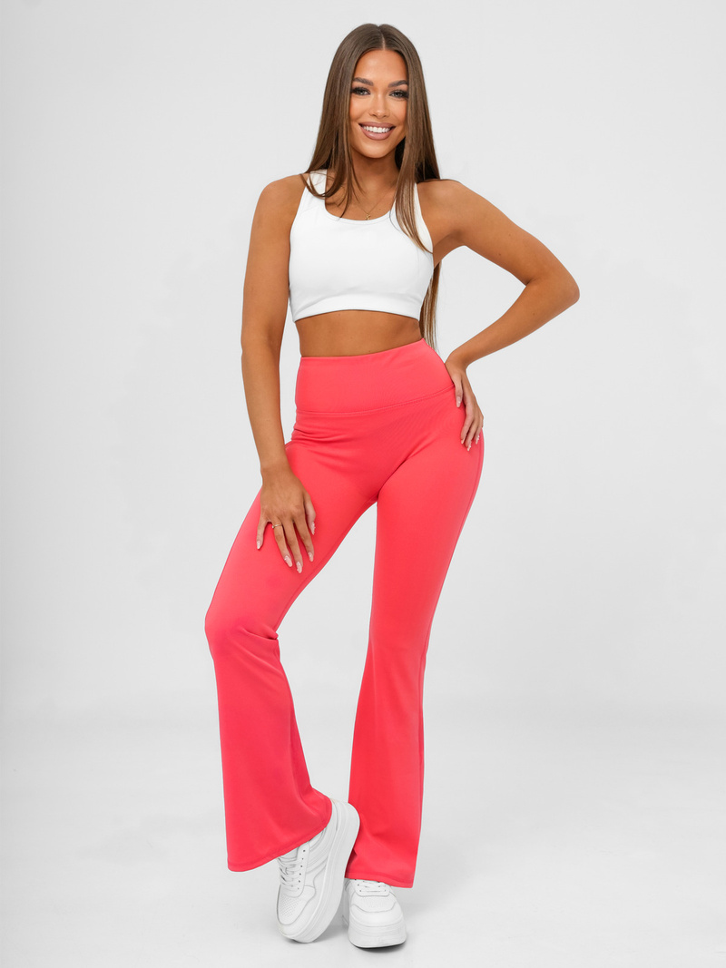 Legginsy damskie z szeroką nogawką malinowe OZONEE JS/KTK006-J