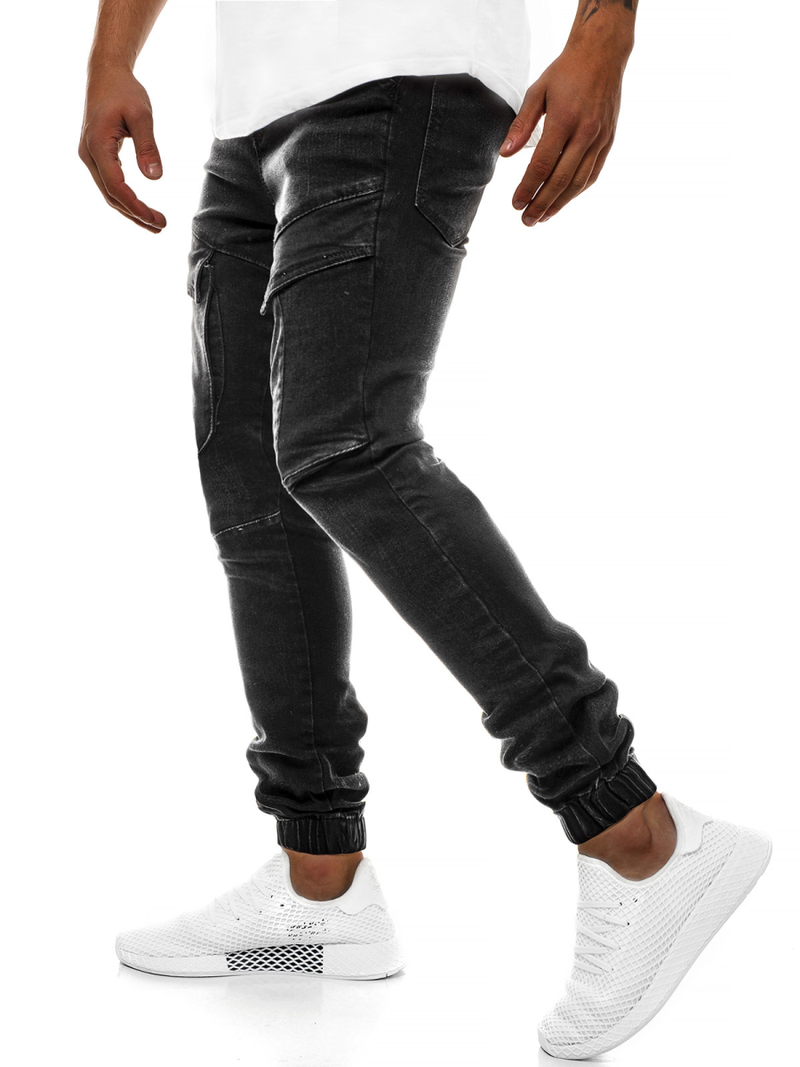 Spodnie jeans jogger męskie czarne OZONEE G/1067