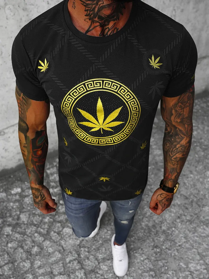 T-shirt męski czarny OZONEE O/T130/3