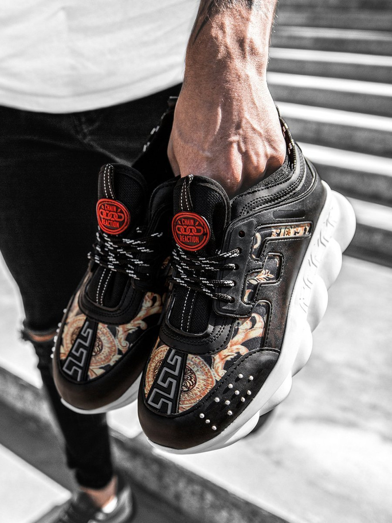 Sneakersy czarno-beżowe OZONEE G/2020