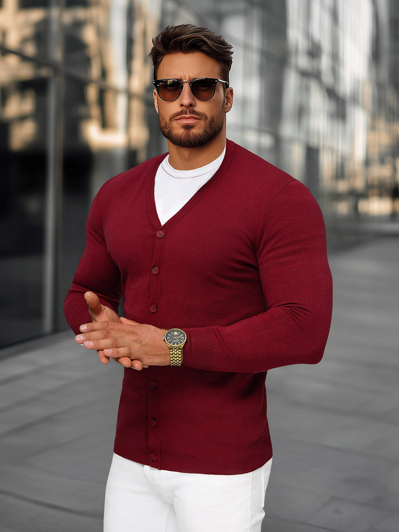 Светр чоловічій Бордовий OZONEE NB/MM6006/7Z