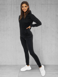 Komplet dresowy dwuczęściowy damski czarny OZONEE JS/CKW02