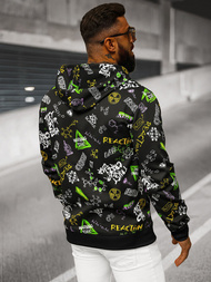 Bluza męska z kapturem rozpinana czarna OZONEE JS/8B1186/3