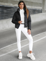 Kurtka zimowa damska pikowana czarna OZONEE JS/16M9188/392Z