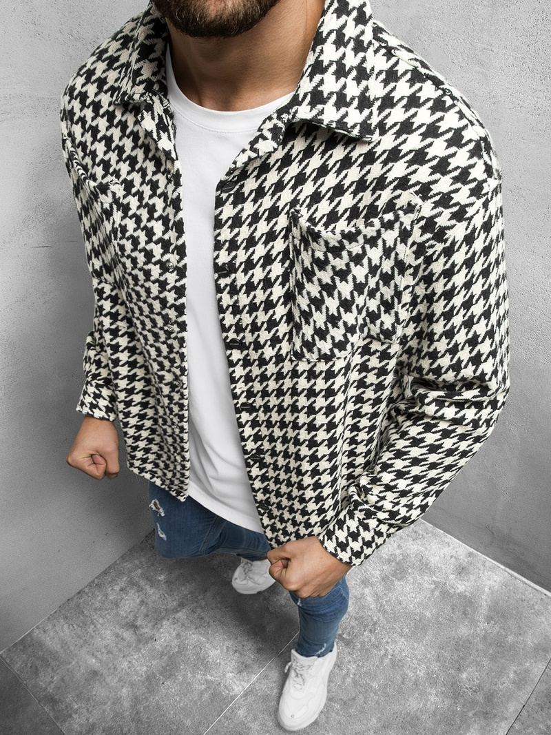 Сорочка чоловіча Чорно-Бiла OZONEE MACH/G809Z