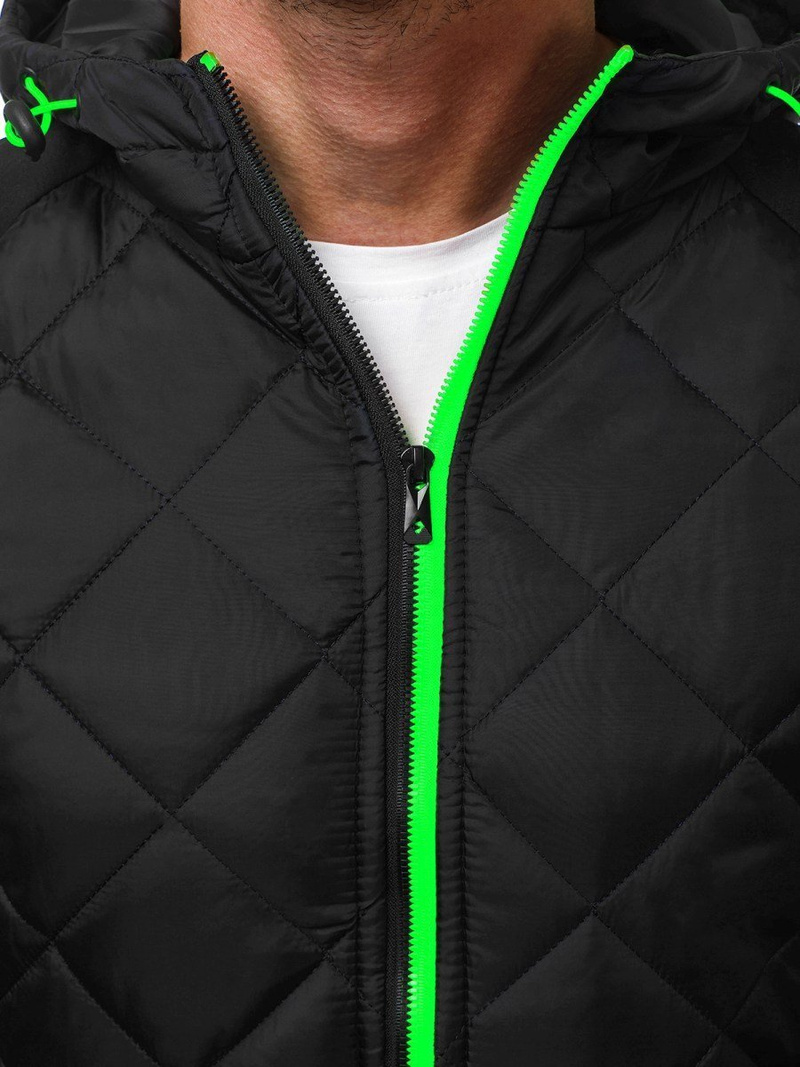 Kurtka przejściowa męska pikowana czarna OZONEE JS/TY10Z