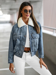 Жіноча джинсова куртка cиня OZONEE O/Z02Z