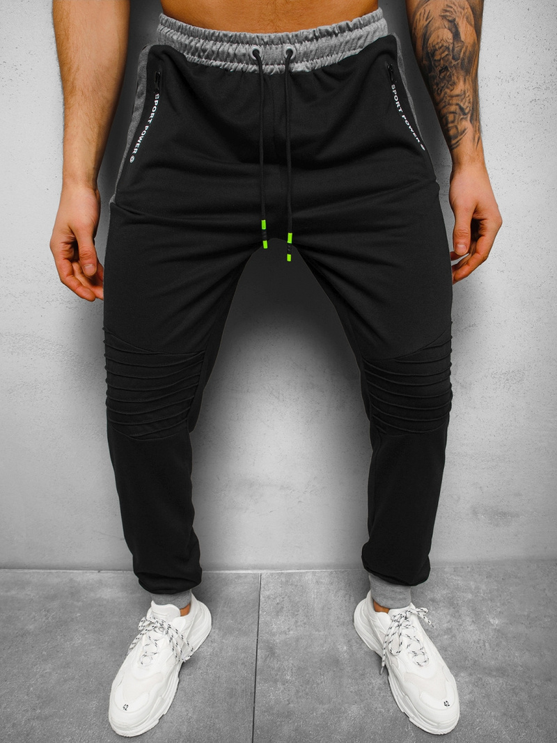 Spodnie dresowe męskie czarne OZONEE JS/68K10326