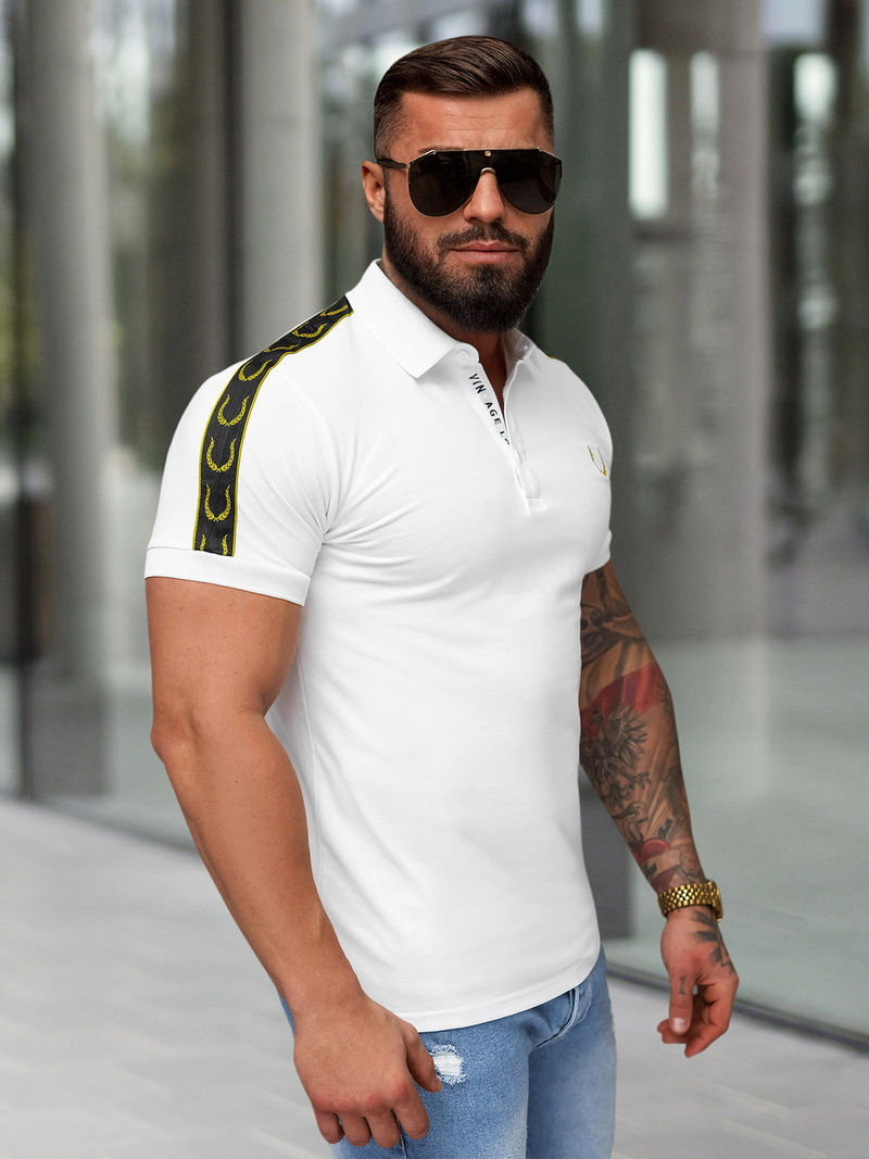 Koszulka męska polo biała OZONEE O/QQ1337