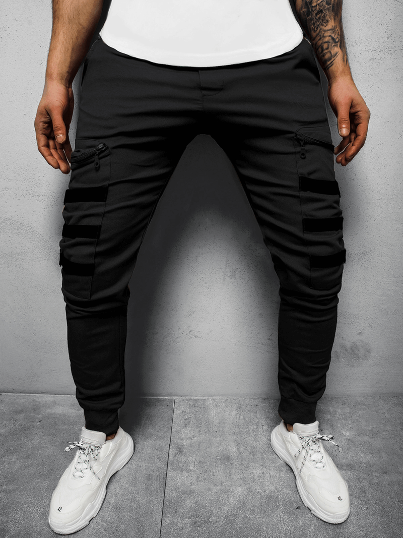 Spodnie męskie chino joggery czarne OZONEE G/11132Z