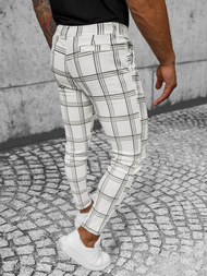 Spodnie męskie chino materiałowe białe OZONEE O/P4028