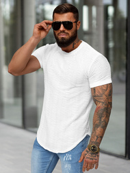 T-shirt męski slim-fit biały OZONEE O/B1147