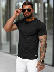 T-shirt męski slim fit czarny OZONEE O/QQ1390