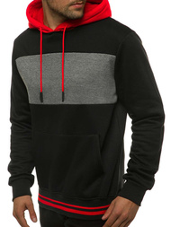 Толстовка з капюшоном чоловіча Чорна OZONEE JS/KS2179