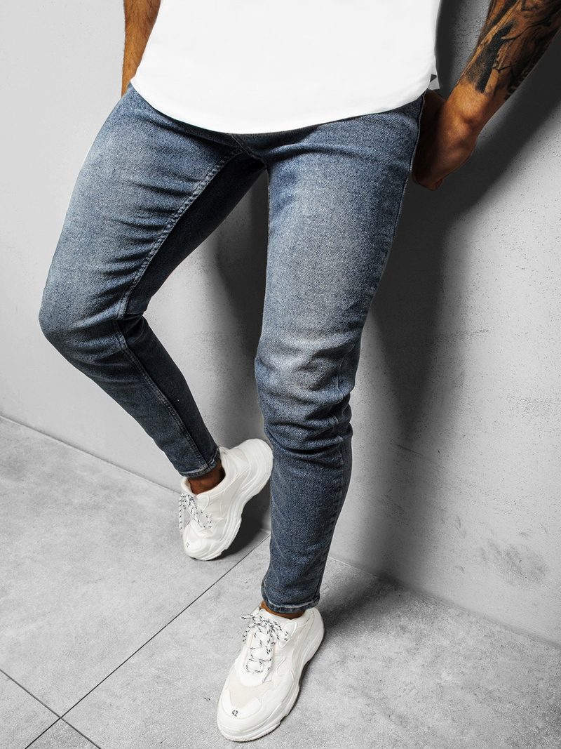 Spodnie jeansowe męskie niebieskie OZONEE E/1241SP