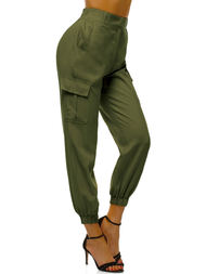Spodnie damskie joggersy khaki OZONEE O/HM005