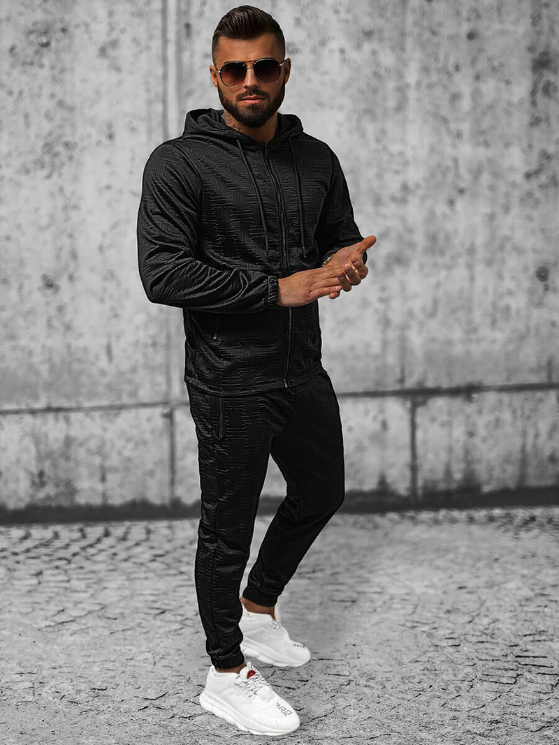 Komplet dresowy męski czarny OZONEE O/3A162