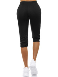 Spodnie dresowe krótkie damskie czarne OZONEE JS/1021/C1