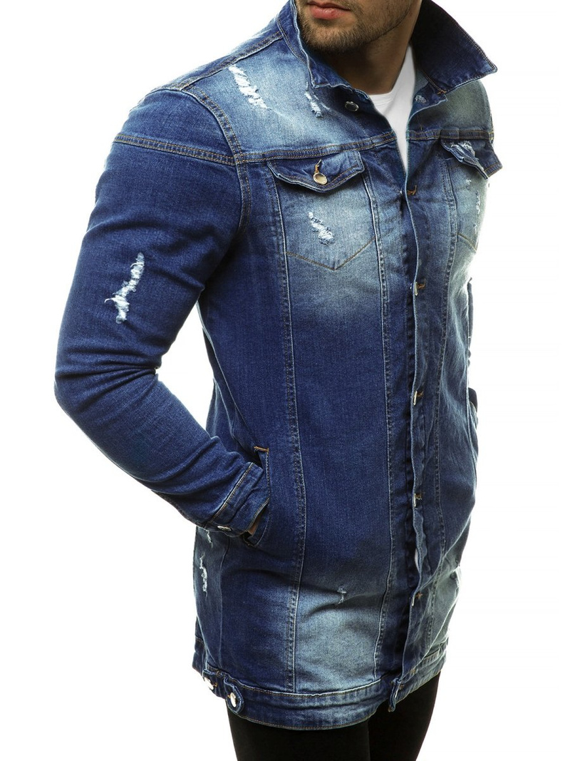 Kurtka męska jeans ciemno-niebieska OZONEE G/474K