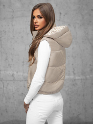Kamizelka damska pikowana beżowa OZONEE JS/16M9091/62Z