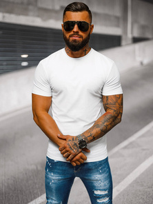 T-shirt męski slim fit biały OZONEE NB/MT3001Z