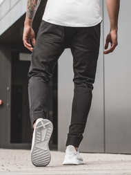 Spodnie męskie joggery czarne OZONEE A/1003