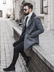 Płaszcz męski grafitowy OZONEE O/5626