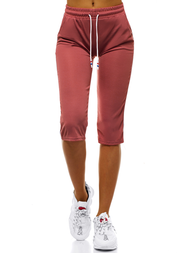 Spodnie dresowe krótkie damskie różowe OZONEE JS/1021/C17