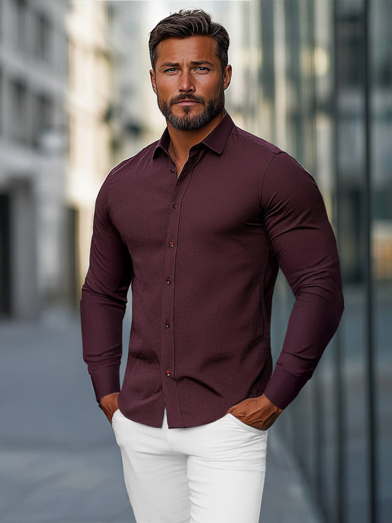 Cорочка чоловіча Бордова OZONEE O/V116Z