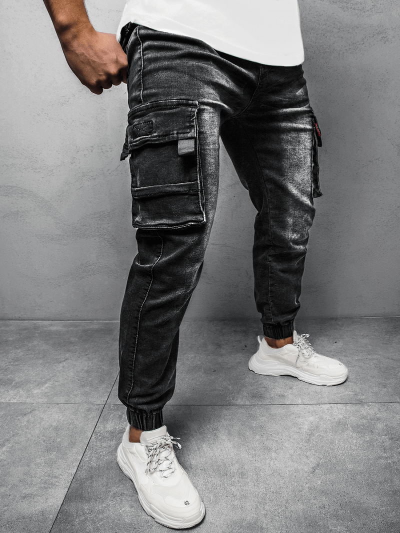 Spodnie męskie jogger czarne OZONEE JS/K10004/2