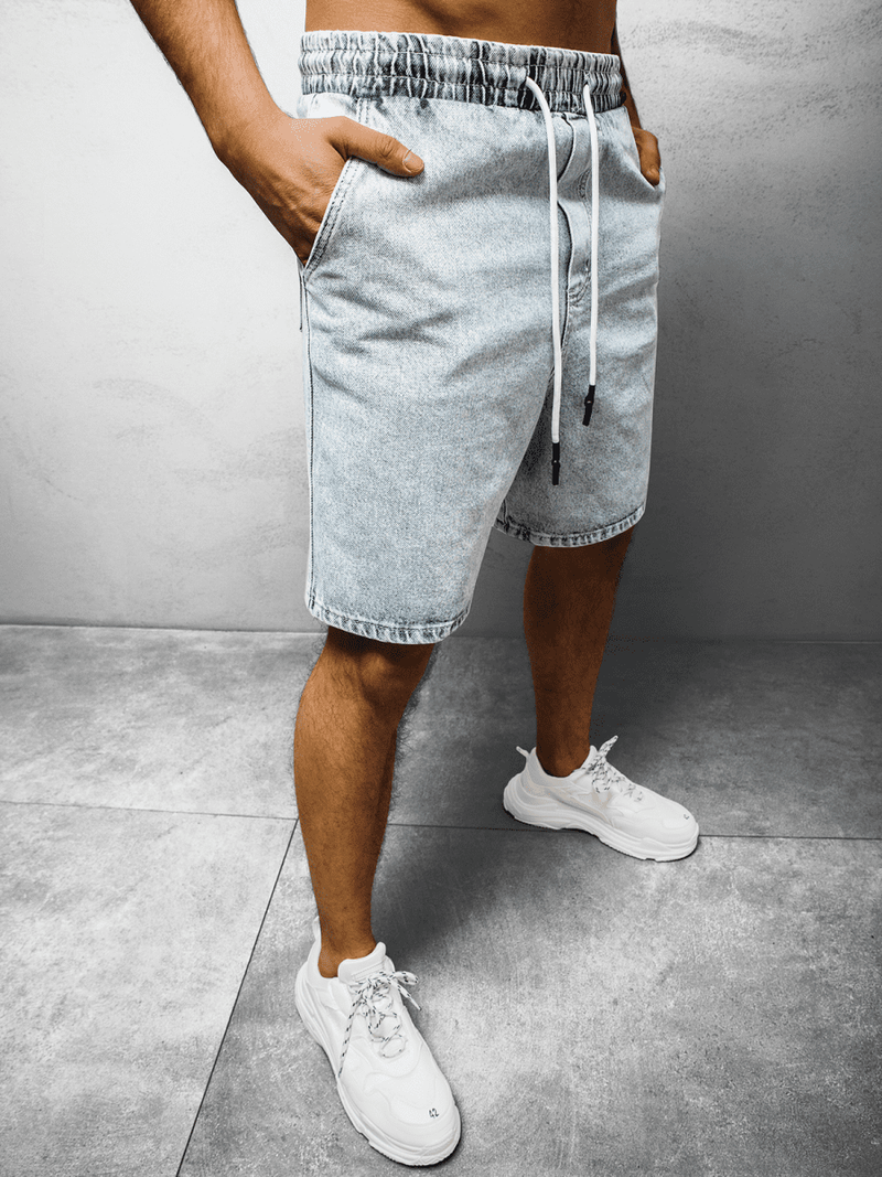 Spodenki męskie jeansowe jasnoniebieskie OZONEE DR/17103