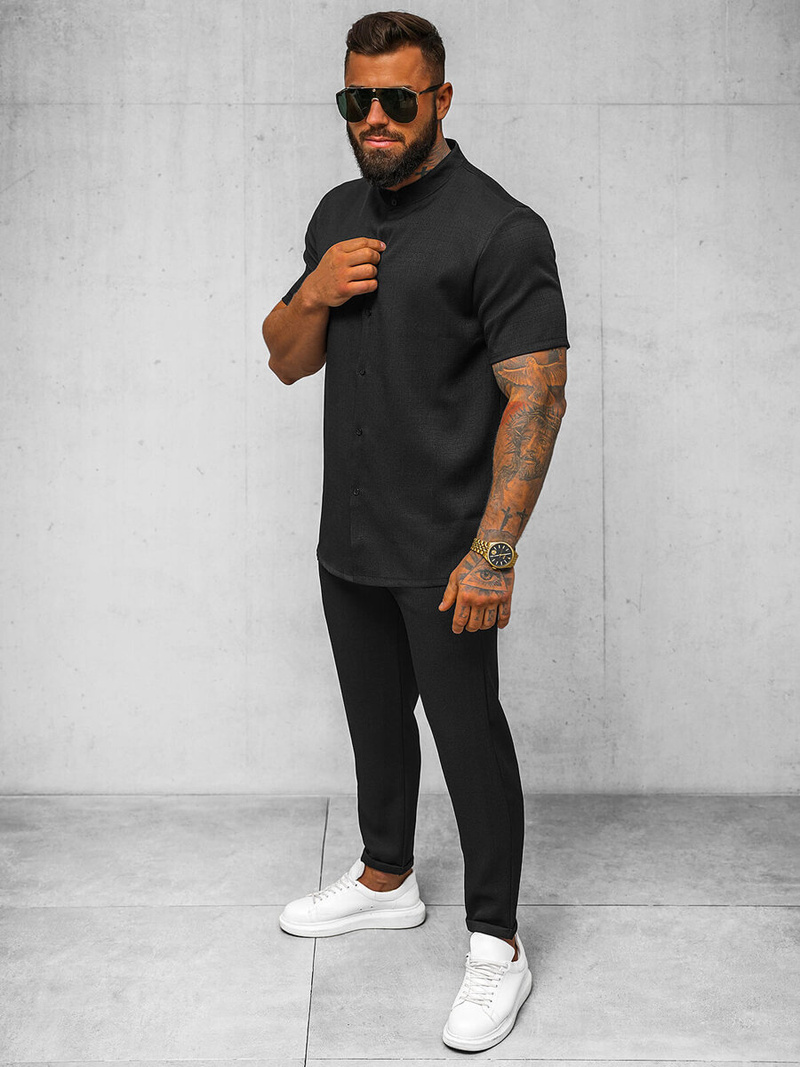 Spodnie męskie chino czarne OZONEE O/K971SP