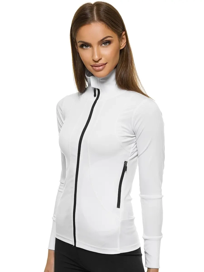 Bluza damska rozpinana biała OZONEE JS/HD150/45