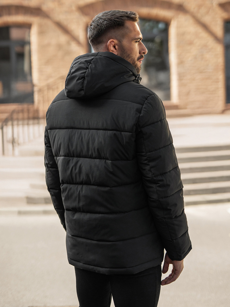 Kurtka zimowa męska pikowana czarna OZONEE JS/57M7503/392Z