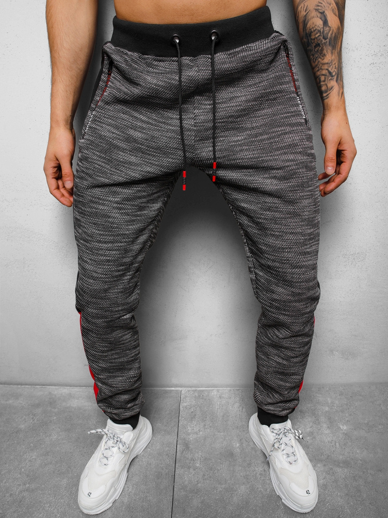 Spodnie dresowe męskie czarne OZONEE JS/K60018Z