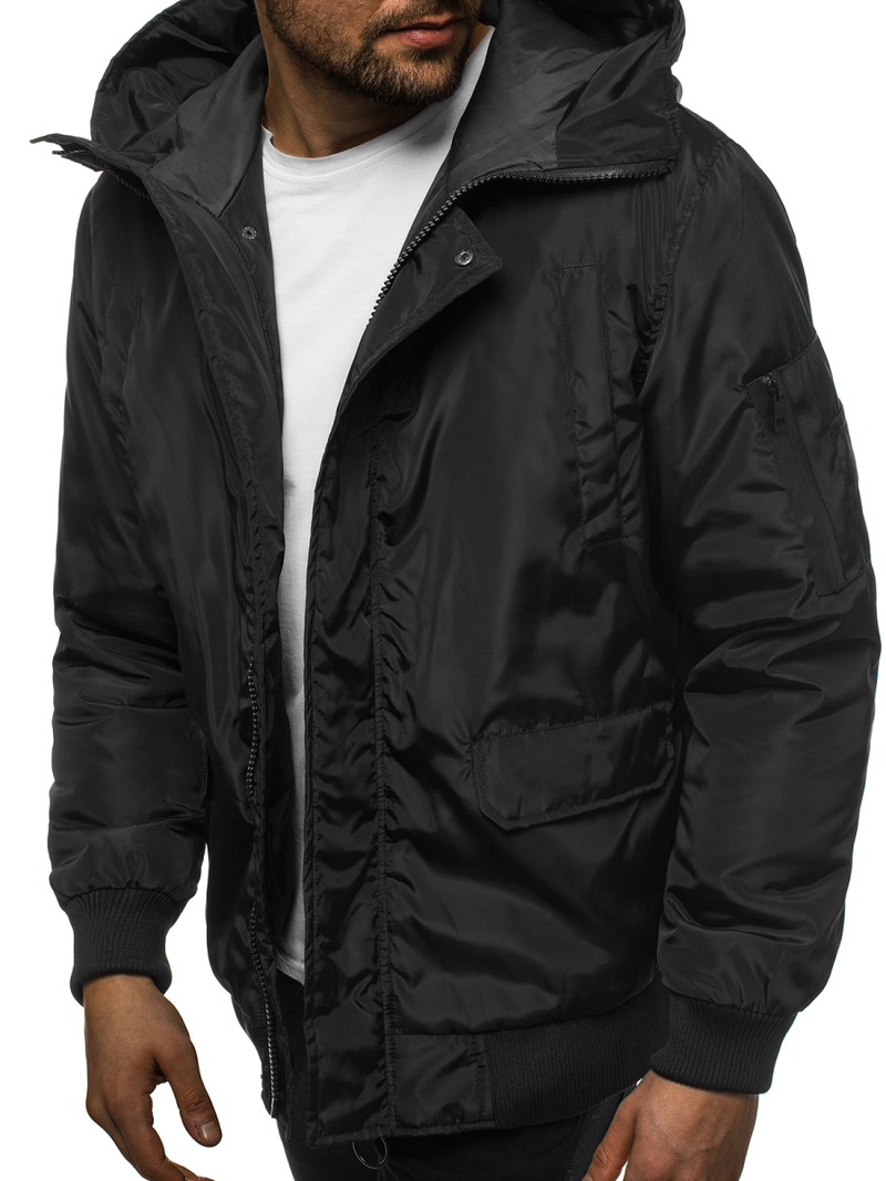 Kurtka zimowa męska czarna OZONEE JS/2019005