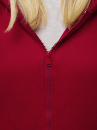 Bluza damska rozpinana z kapturem bordowa OZONEE JS/W03Z